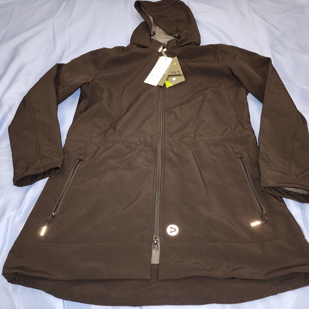 OUTDOOR VENTURES WOMEN'S SOFTSHELL PARKA JACKET BLACK SIZE XLARGE NWT
